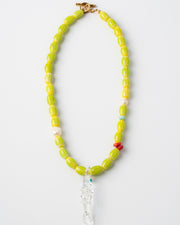 Handmade colorful necklace with clear fish pendant