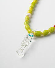 Handmade colorful necklace with clear fish pendant