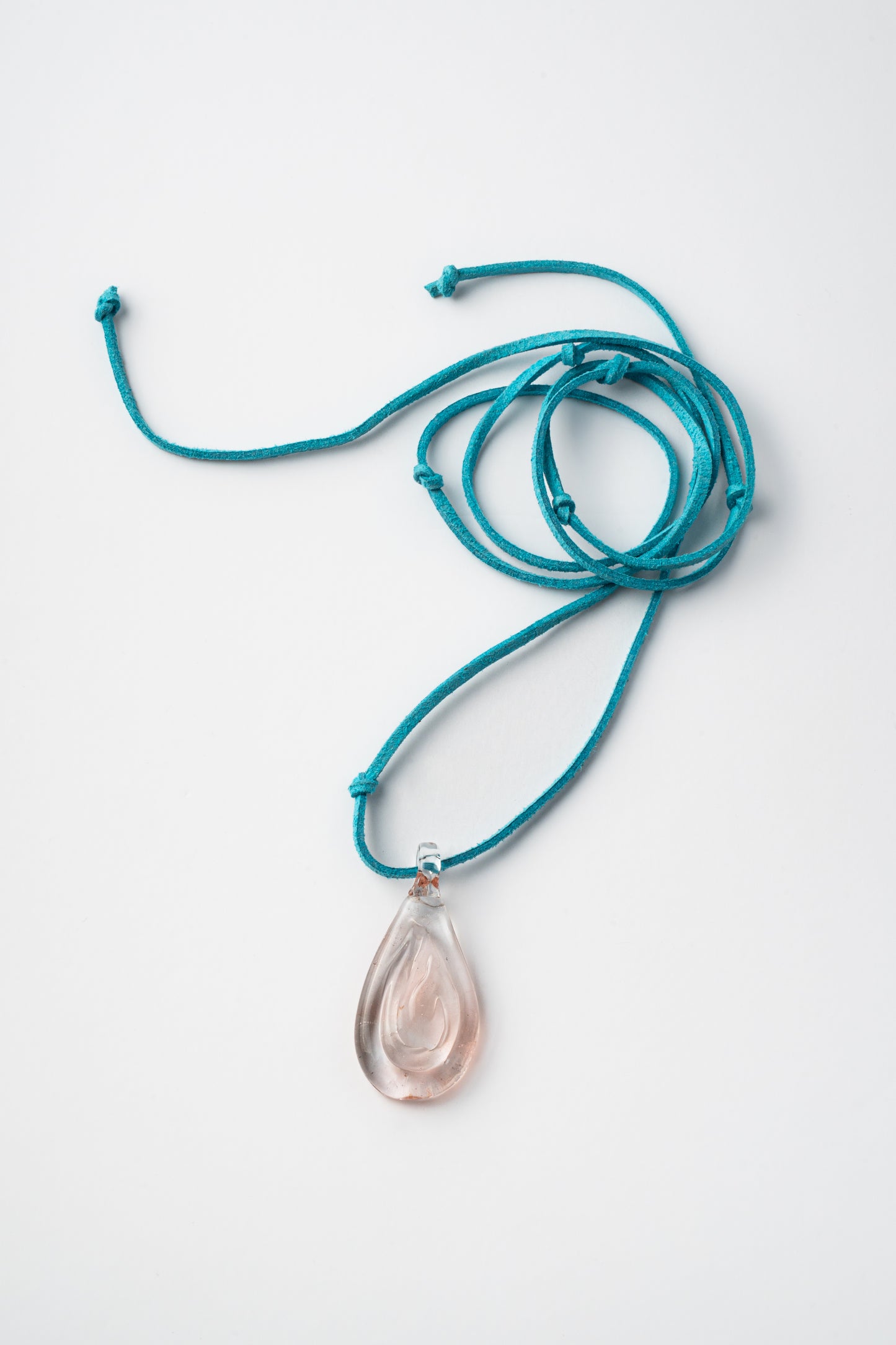 Turquoise cord necklace with a teardrop pendant 