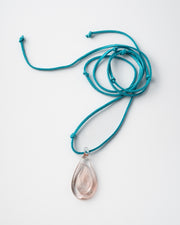 Turquoise cord necklace with a teardrop pendant 