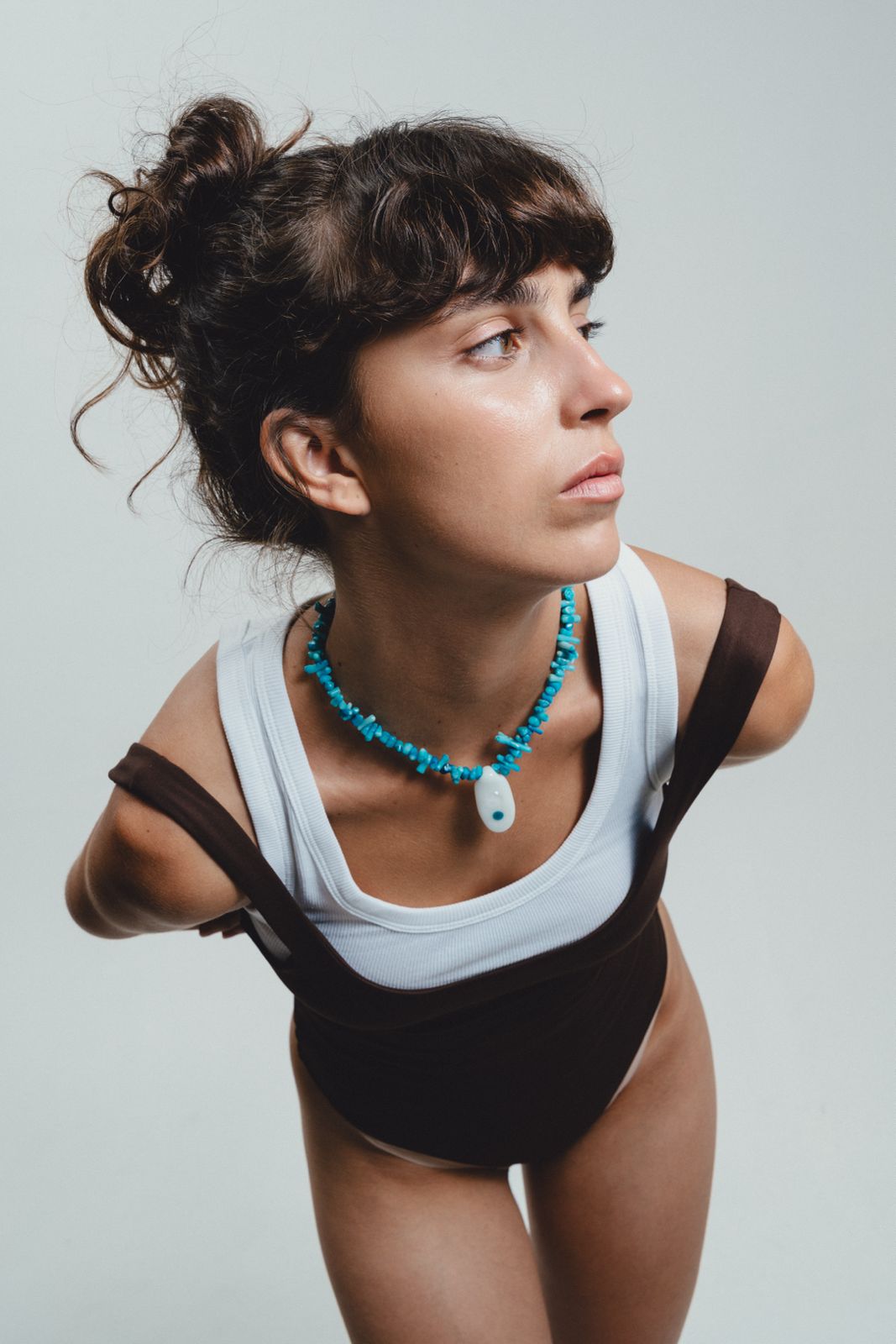 Blue necklace with pendant 