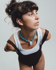 Blue necklace with pendant 